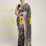 Black Katan Patola Handloom Silk Saree