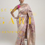 Beige Meenakari Silk Saree